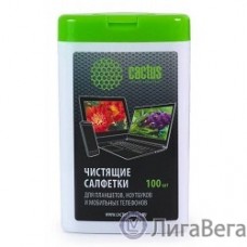 CACTUS Салфетки CS-T1005 Мини туба с чистящими салфетками для планшетов, ноутбуков и моб.тел.,100 шт