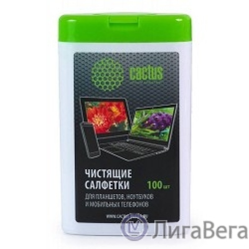 CACTUS Салфетки CS-T1005 Мини туба с чистящими салфетками для планшетов, ноутбуков и моб.тел.,100 шт CACTUS Салфетки CS-T1005 Мини туба с чистящими салфетками для планшетов, ноутбуков и моб.тел.,100 шт