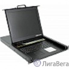 Procase E1708 Консоль однорельсовая , КВМ 8 порт, LCD 17'', single rail console KVM 8 port, LCD D-Sub, USB, разрешение 1280*1024, 8 кабелей