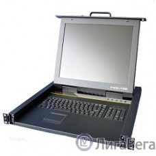 ProCase E1716 Консоль однорельсовая , КВМ 16 порт, LCD 17'', single rail console KVM 16 port, LCD D-Sub, USB, разрешение 1280*1024, 16 кабелей