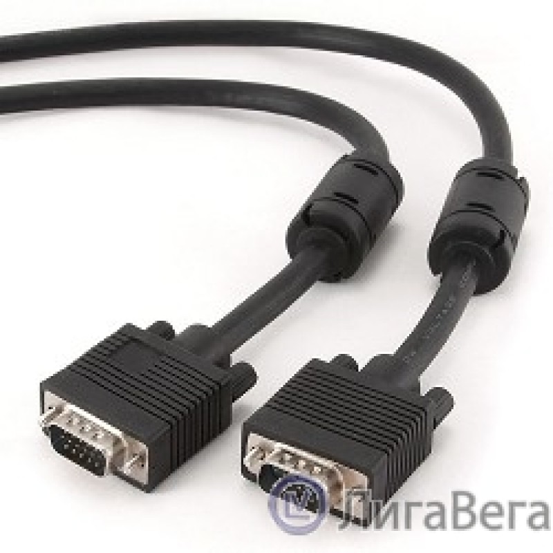 Gembird/Cablexpert CC-PPVGA-5M-B, Кабель VGA Premium , 15M/15M, 5.0м,черный,тройной экран, феррит.кольца 
