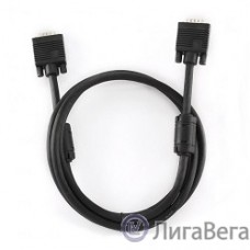 Gembird/Cablexpert CC-PPVGA-6B,  Кабель VGA Premium,15M/15M, 1.8м, тройн.экран, феррит.кольца, чёрный, пакет