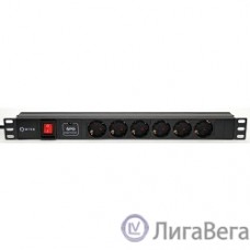 5bites PDU619A-06 Блок розеток  6S / AL / SWITCH / 1U / 19″ / 2M*3G*1.5MM2 / VDE