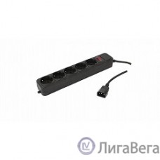 PC PET Сетевой фильтр AP01006-E-B 1.8м (5 розеток, входн.вилка IEC 320,выход.роз.EURO/RUS), черный {619892}