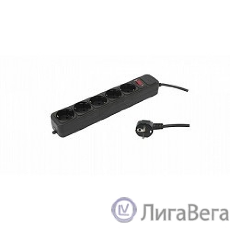 PC PET Сетевой фильтр AP01006-5-B 5м (5 розеток, EURO, EURO/RUS), черный {619895} PC PET Сетевой фильтр AP01006-5-B 5м (5 розеток, EURO, EURO/RUS), черный {619895}