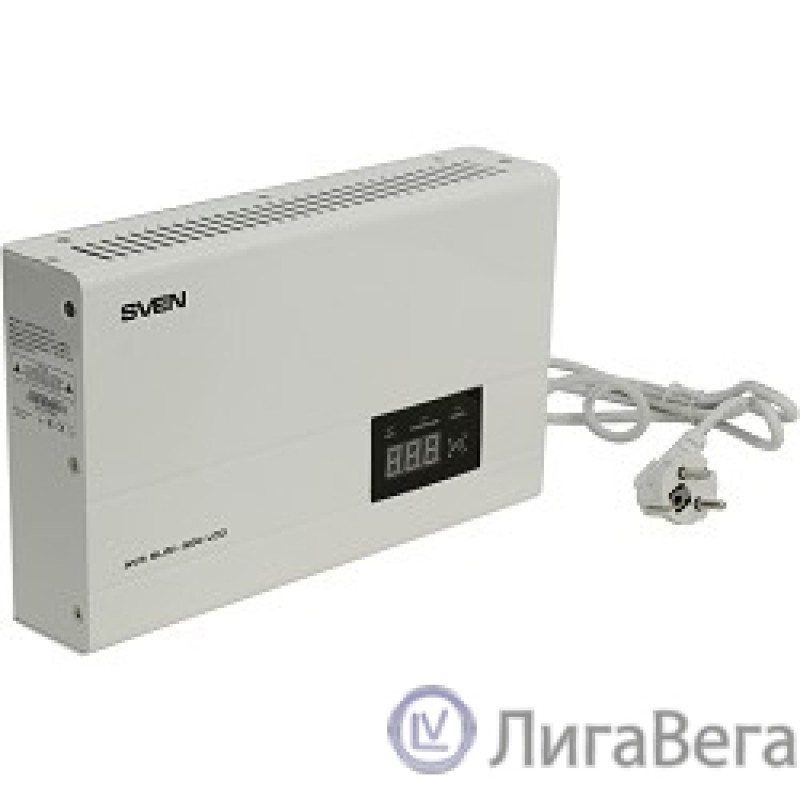 SVEN Стабилизатор напряжения AVR SLIM-500 LCD белый