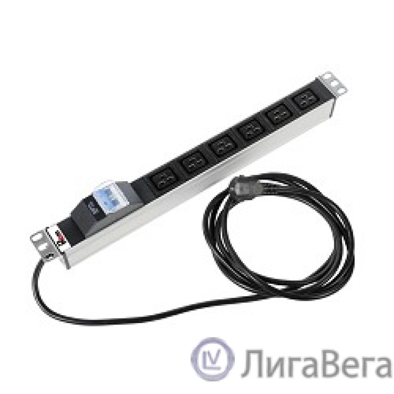 REM Блок розеток Rem-16 с авт. 16А, 6 IEC 60320 C19, 16A, алюм., 19″, шнур 3 м. (R-16-6C19-A-440-3) REM Блок розеток Rem-16 с авт. 16А, 6 IEC 60320 C19, 16A, алюм., 19″, шнур 3 м. (R-16-6C19-A-440-3)