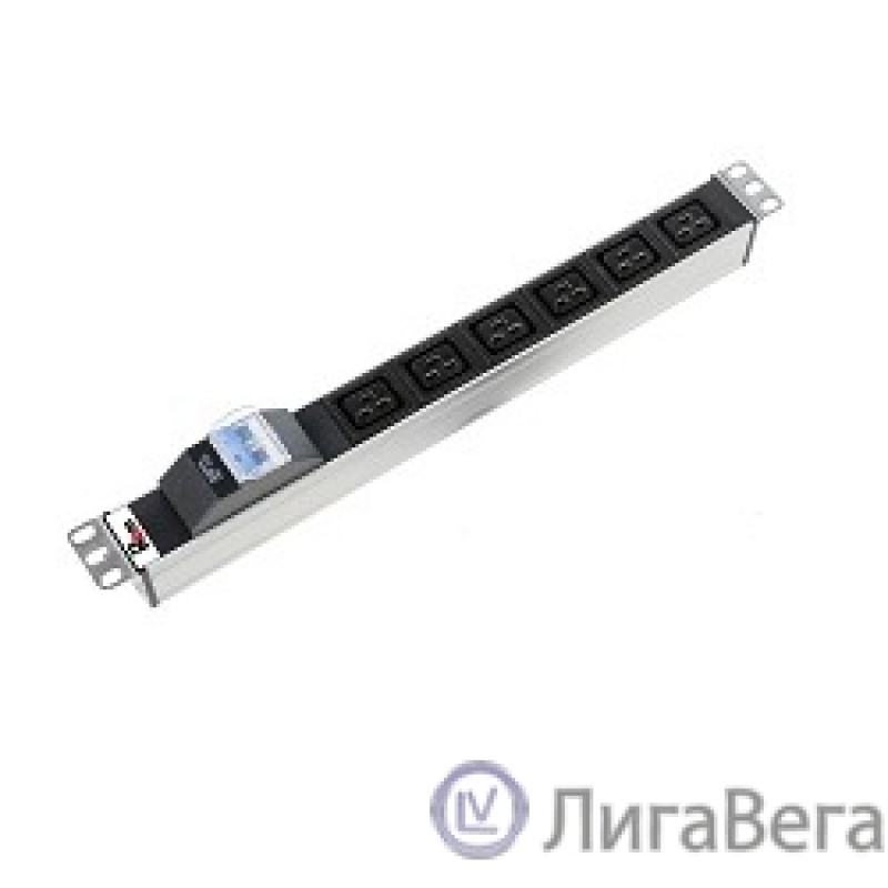 REM Блок розеток Rem-16 с авт. 16А, 6 IEC 60320 C19, 16A, алюм., 19″, колодка (R-16-6C19-A-440-K)