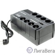 CyberPower BR1000ELCD ИБП {Line-Interactive, 1000VA/600W USB/RJ11/45/USB charger A/С (4+4 EURO), 12В/9 Ач х 1}