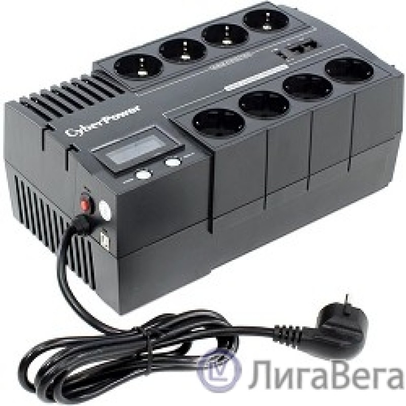 CyberPower BR1200ELCD ИБП {Line-Interactive, 1200VA/720W USB/RJ11/45/USB charger A/С  (4+4 EURO), 12В/5.8 Ач х 2}