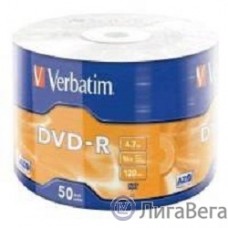 Verbatim  Диски DVD-R  4.7Gb, 16-x Data Life (50 шт) (43791)