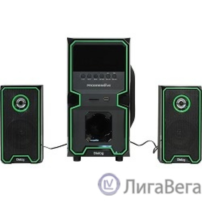 Dialog Progressive AP-222B BLACK - акустические колонки 2.1, 30W+2*10W RMS, Bluetooth, USB+SD reader