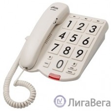 RITMIX RT-520 ivory Телефон проводной[повтор. набор, регулировка уровня громкости, световая индикац]