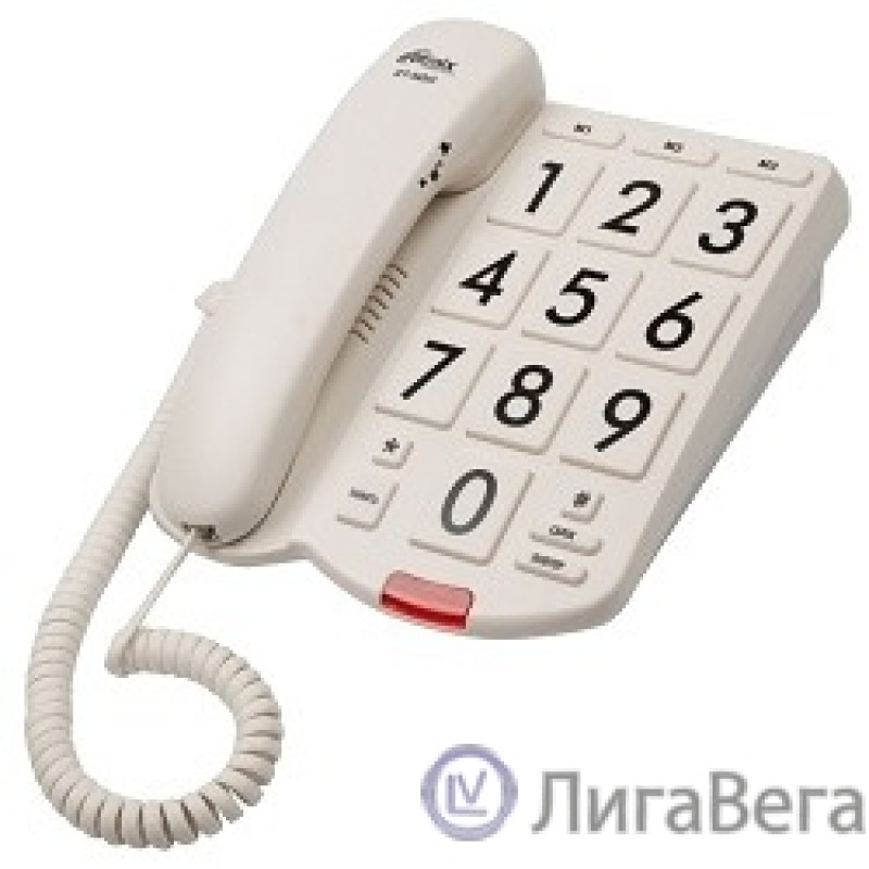 RITMIX RT-520 ivory Телефон проводной[повтор. набор, регулировка уровня громкости, световая индикац]