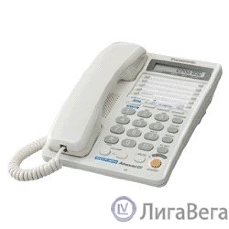 Panasonic KX-TS2368RUW (белый) {2 линии, конференц-связь, спикер., 30 номеров памяти, ЖКД, Flash, часы }