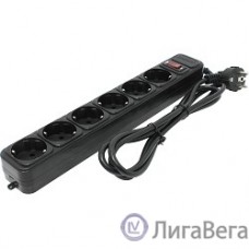 Exegate EX119391RUS Сетевой фильтр Exegate SP-6-1.8B (6 розеток, 1.8м, евровилка, черный)