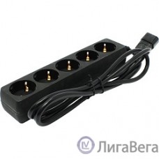 Exegate EX221202RUS Сетевой фильтр Exegate SPU-5-1.8B (5 розеток, 1.8м, UPS вилка, черный)