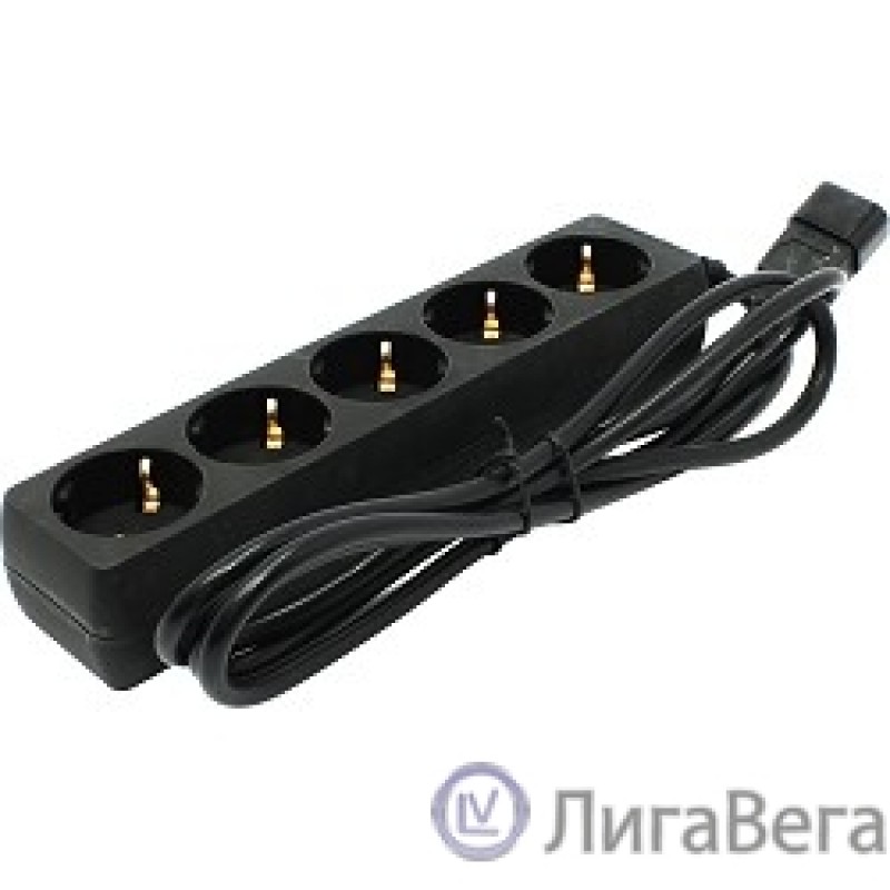 Exegate EX221202RUS Сетевой фильтр Exegate SPU-5-1.8B (5 розеток, 1.8м, UPS вилка, черный)