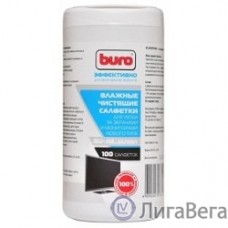 Салфетки для экранов мониторов/плазменных/ЖК телевизоров/ноутбуков BURO BU-All_screen туба 100 шт влажных [379608]