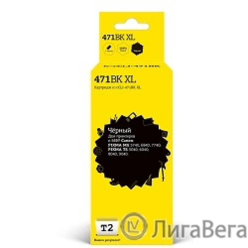 T2 CLI-471BK XL Картридж (IC-CCLI-471BK XL) для Canon PIXMA MG5740/6840/7740/TS5040/6040/8040, черный, с чипом T2 CLI-471BK XL Картридж (IC-CCLI-471BK XL) для Canon PIXMA MG5740/6840/7740/TS5040/6040/8040, черный, с чипом