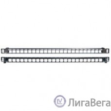 Hyperline PPBLHD-19-24S-SH-RM Модульная патч-панель 19″, 24 порта, Flat Type, 0.5U, для экранированных и неэкранированных модулей KJNE, с задним кабельным организатором (без модулей) 