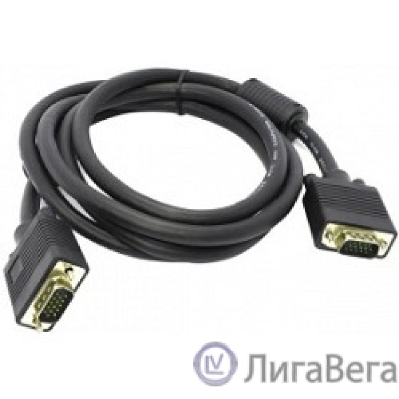Exegate EX138948RUS Кабель монитор - SVGA card (15M -15M)  1.8м 2 фильтра Exegate позолоченные разъемы, экранирование