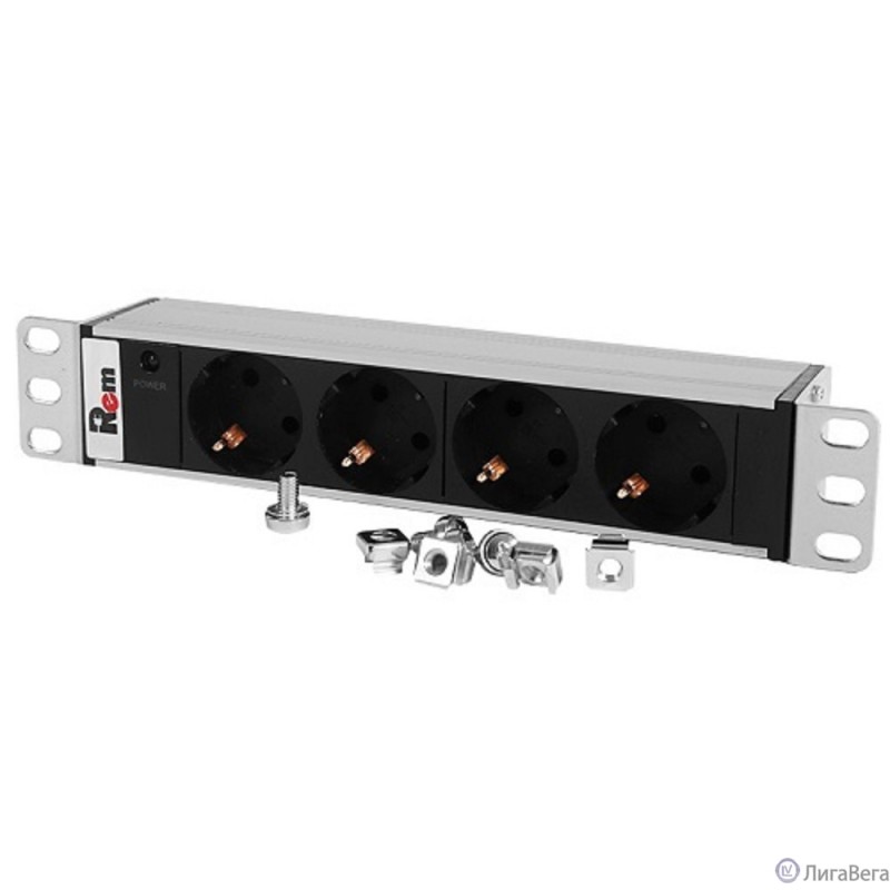 REM Блок розеток Rem-10 без шнура с инд., 4 Schuko, вход IEC 60320 C14, 10A, алюм., 10″ (R-10-4S-I-220-Z) REM Блок розеток Rem-10 без шнура с инд., 4 Schuko, вход IEC 60320 C14, 10A, алюм., 10″ (R-10-4S-I-220-Z)