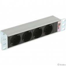 REM Блок розеток Rem-10 без шнура, 4 Schuko, вход IEC 60320 C14, 10A, алюм., 10″ (R-10-4S-220-Z)