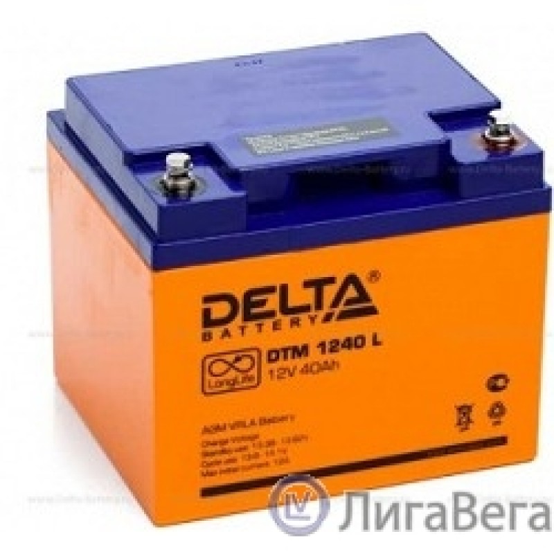 Delta DTM 1240 L (40 А\ч, 12В) свинцово- кислотный аккумулятор   Delta DTM 1240 L (40 А\ч, 12В) свинцово- кислотный аккумулятор