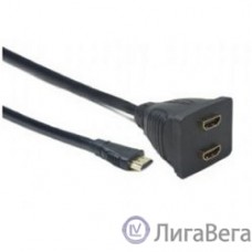 Cablexpert DSP-2PH4-002 Разветвитель HDMI Cablexpert DSP-2PH4-002, HD19F/2x19F, 1 компьютер => 2 монитора, пассивный, Full-HD, 3D, 1.4v