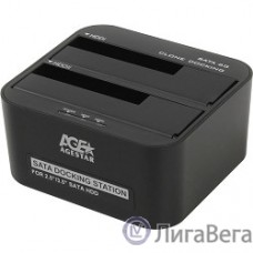 AgeStar 3UBT6-6G Докстанция 2x2.5″/3.5″ SATA HDD/SSD AgeStar 3UBT6-6G, USB3.0, пластик, черный, UASP