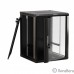 Hyperline TWB-FC-1566-GP-RAL9004 Шкаф настенный 19-дюймовый (19″), 15U, 775х600х600мм, стеклянная дверь с перфорацией по бокам, ручка с замком, с возможностью установки на ножки, цвет черный RAL 9004 