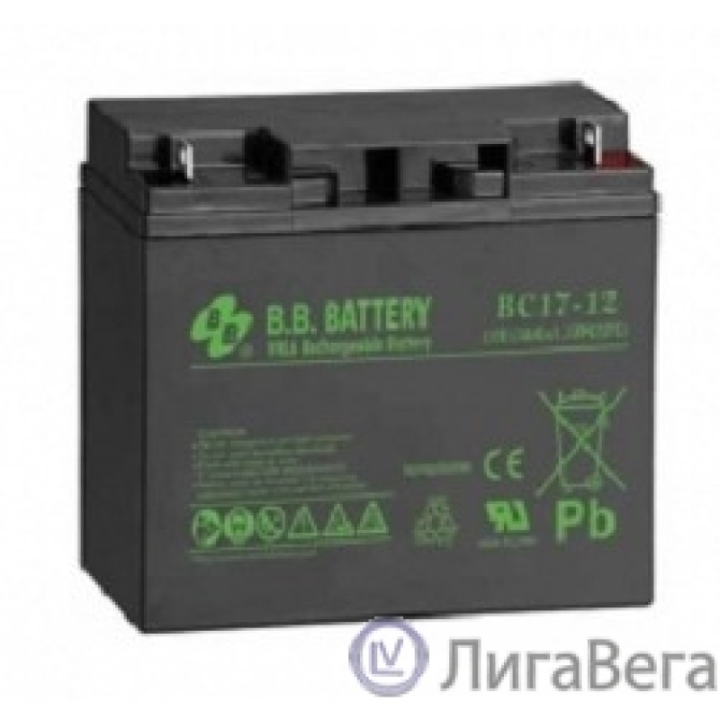 АКБ B.B. Battery BC 17-12 (12V 17Ah  ДхШхВ 181х76х166 мм, масса 5,62 кг) клеммы B1 АКБ B.B. Battery BC 17-12 (12V 17Ah  ДхШхВ 181х76х166 мм, масса 5,62 кг) клеммы B1