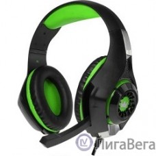 CROWN CMGH-101T Black&green (Подключение jack 3.5мм 4pin+ адаптер 2*jack spk+mic,Частотныи? диапазон: 20Гц-20,000 Гц ,Кабель 2.1м,Размер D 250мм, регулировка громкости, микрофон на ножке)