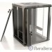 Hyperline TWB-1266-GP-RAL9004 Шкаф настенный 19-дюймовый (19″), 12U, 650x 600х 600мм, стеклянная дверь с перфорацией по бокам, ручка с замком, цвет черный (RAL 9004) (разобранный)