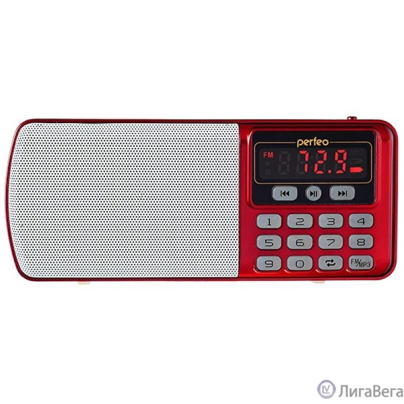Perfeo радиоприемник цифровой ЕГЕРЬ FM+ 70-108МГц/ MP3/ питание USB или BL5C/ красный (i120-RED) [PF_5026]