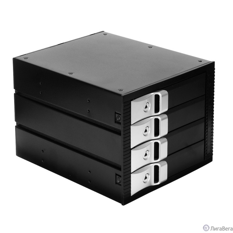 Exegate EX264645RUS Корзина для HDD Exegate HS435-01 (универсальная, на 4*3,5″ SATA/SAS HDD, занимает 3*5,25″ отсека)