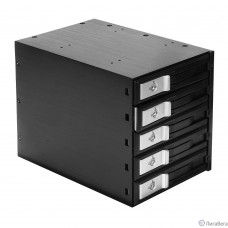 Exegate EX264646RUS Корзина для HDD Exegate HS535-01 (универсальная, на 5*3,5″ SATA/SAS HDD, занимает 3*5,25″ отсека)