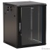 Hyperline TWB-0945-GP-RAL9004 Шкаф настенный 19-дюймовый (19″), 9U, 500x 600х 450мм, стеклянная дверь с перфорацией по бокам, ручка с замком, цвет черный (RAL 9004) (разобранный)