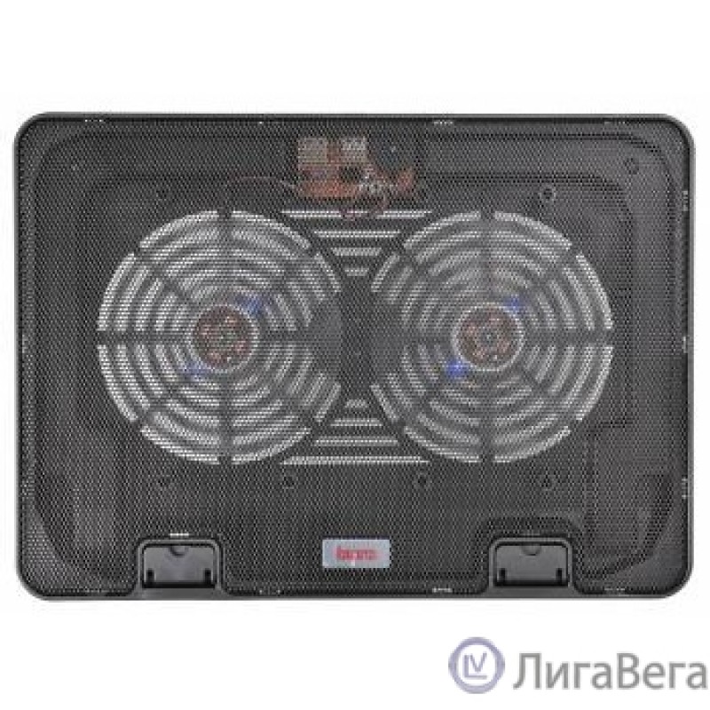 BURO Подставка для ноутбука 15.6″355x255x30mm 2xUSB 2x 140mmFAN 657г металлическая сетка/пластик черный (BU-LCP156-B214H)