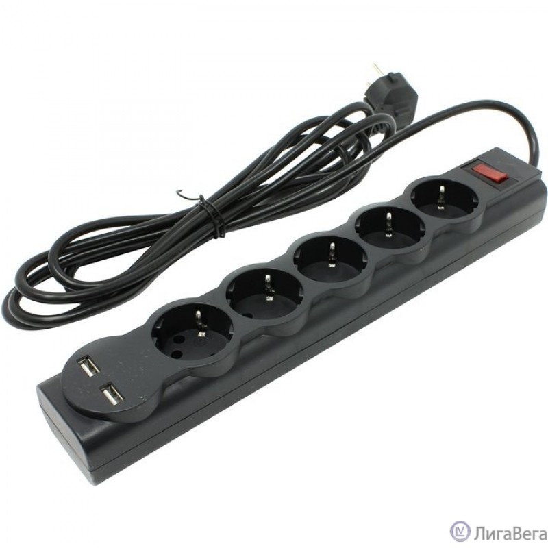 Defender Фильтр DFS 753 3.0 м, 5 розеток, 2xUSB, 2.1A (99753) Defender Фильтр DFS 753 3.0 м, 5 розеток, 2xUSB, 2.1A (99753)