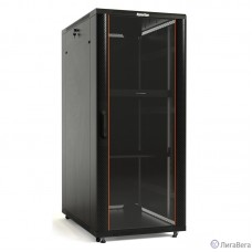 Hyperline TTB-4268-AS-RAL9004 Шкаф напольный 19-дюймовый, 42U, 2055x 600х 800 мм (ВхШхГ), передняя стеклянная дверь со стальными перфорированными боковинами, задняя дверь сплошная, ручка с замком