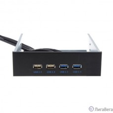 Exegate EX269460RUS Фронтальная панель U5H-614,  5.25″, 2х USB + 2х USB 3.0, черная