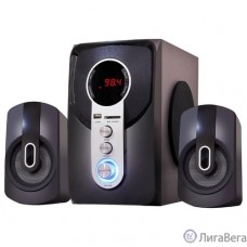 Ginzzu GM-405 2.1 с Bluetooth, выходная мощность 20Вт + 2х10Вт, аудиоплеер USB-flash, SD-card, FM-радио, пульт ДУ - 21 кнопка, стерео вход (2RCA), эквалайзер (обыч