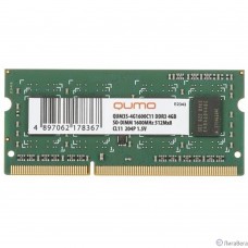 QUMO DDR3 SODIMM 4GB QUM3S-4G1600C11 PC3-12800, 1600MHz
