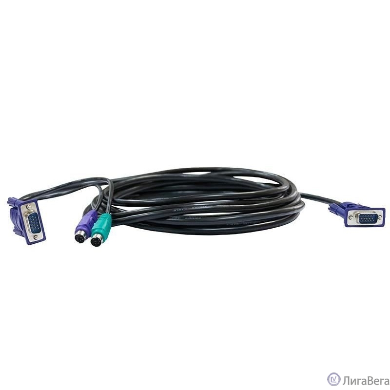 D-Link DKVM-CB/1.2M/B1A Кабель KVM длиной 1,2 м с разъемами VGA и PS/2