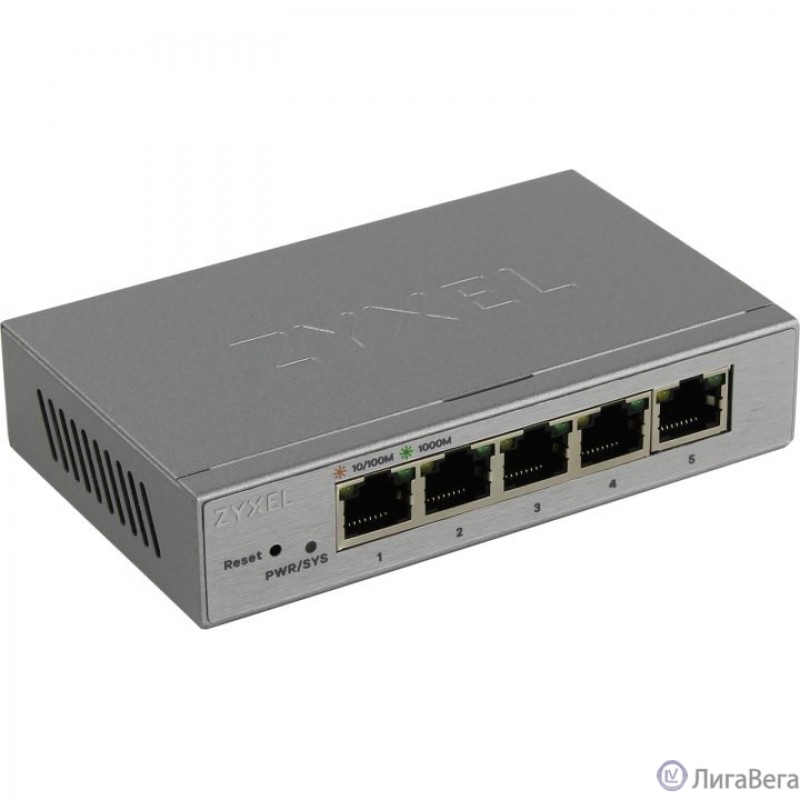 ZYXEL GS1200-5-EU0101F Smart Коммутатор GS1200-5, 5xGE, настольный, бесшумный, с поддержкой VLAN, IGMP, QoS и Link Aggregation