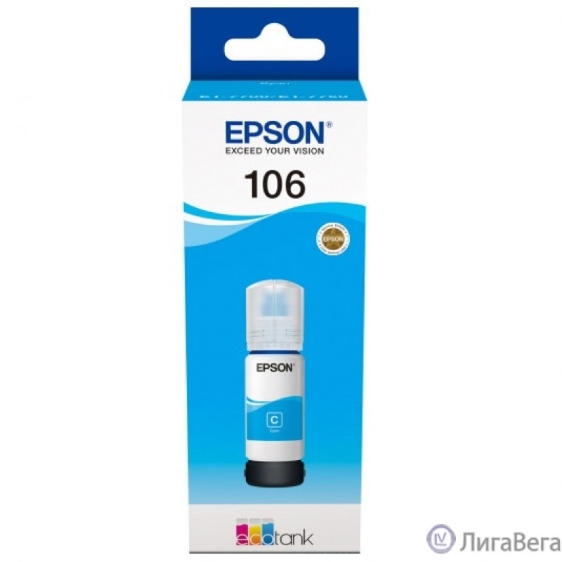EPSON C13T00R240  Контейнер 106 с голубыми чернилами для L7160/7180, 70 мл. EPSON C13T00R240  Контейнер 106 с голубыми чернилами для L7160/7180, 70 мл.