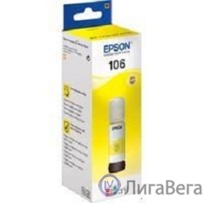 EPSON C13T00R440  Контейнер 106 с желтыми чернилами для L7160/7180, 70 мл. EPSON C13T00R440  Контейнер 106 с желтыми чернилами для L7160/7180, 70 мл.