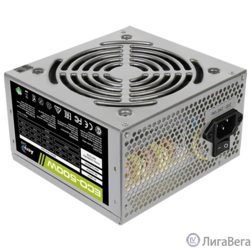 Aerocool 500W Retail ECO-500W ATX v2.3 Haswell, fan 12cm, 400mm cable, power cord, 20+4P, 12V 4P, 1x PCI-E 6P, 3x SATA, 2x PATA, 1x FDD Aerocool 500W Retail ECO-500W ATX v2.3 Haswell, fan 12cm, 400mm cable, power cord, 20+4P, 12V 4P, 1x PCI-E 6P, 3x SATA, 2x PATA, 1x FDD
